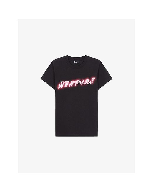 The Kooples Black Logo-Print Short-Sleeve Cotton T-Shirt