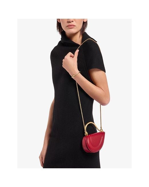 BVLGARI Red Serpenti Cuoricino Mini Leather Top Handle Bag