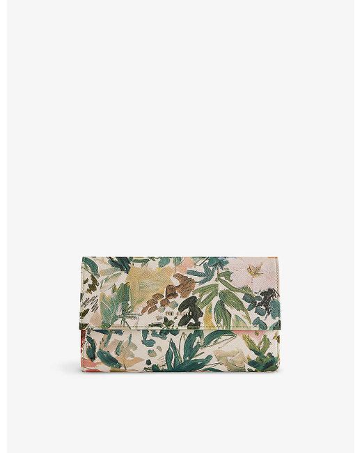 Ted Baker Natural Lettaas Floral-print Faux-leather Travel Wallet