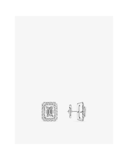 Messika White Joy Small 0.15Ct 18Ct- And Emerald-Cut 0.40Ct Diamond Earrings