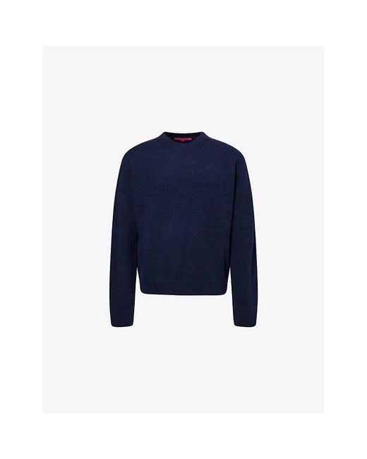 The Elder Statesman Blue Simple Crewneck Cashmere Jumper for men
