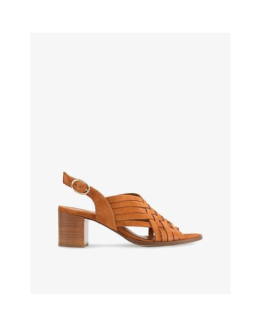 L.K.Bennett Brown Kacey Suede Heeled Sandals