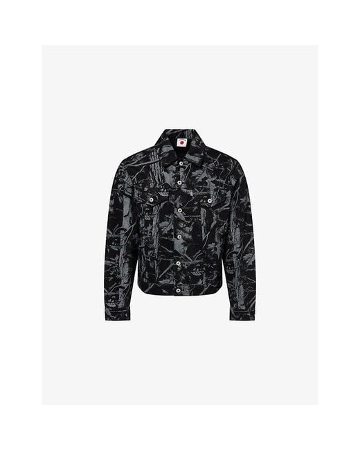 ICECREAM Black Tree Camo Regular-Fit Denim Trucker Jacket for men