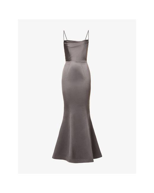 House Of Cb Multicolor Violette Fishtail-Hem Woven Maxi Dress