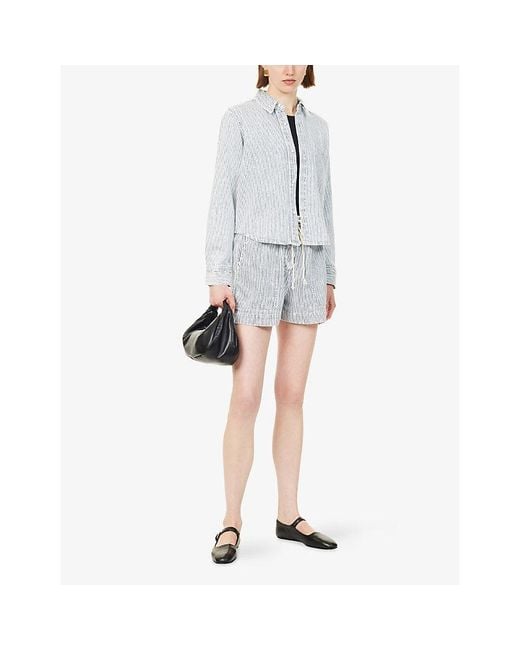 Rails Blue Noa Stripe Cotton-Blend Shirt