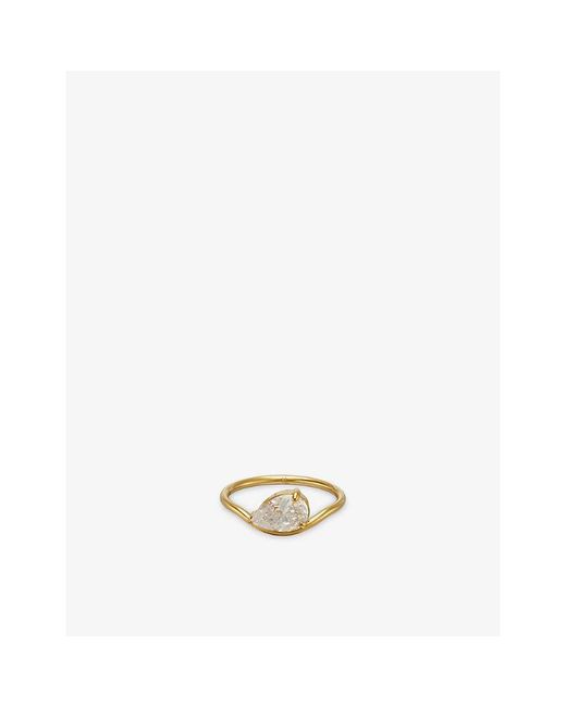 Indigo Lune Metallic Pia Platinum Plated Stainless-Steel Ring
