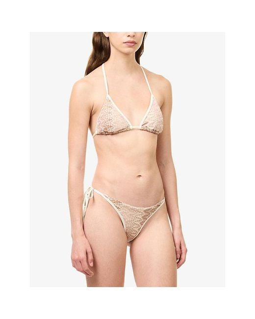 Cheap Monday White Palma Tie-Side Bikini Bottoms