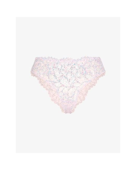 Savage x Fenty Pink Savage Not Sorry Lace Cheeky Briefs