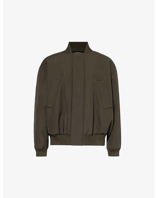 Fear Of God Green Stand-collar Boxy-fit Wool And Cotton-blend Jacket for men
