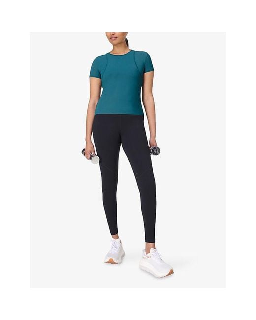 Sweaty Betty Blue Zero Gravity Race Fit Stretch-Woven T-Shirt