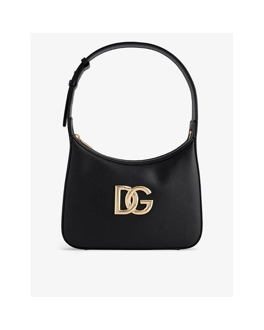 Dolce & Gabbana Black Brand-plaque Leather Top Handle Bag