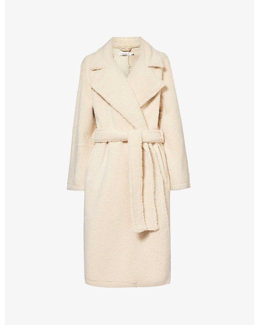 GOOD AMERICAN Uniform Fauxfur Trench Coat in Natural Lyst UK