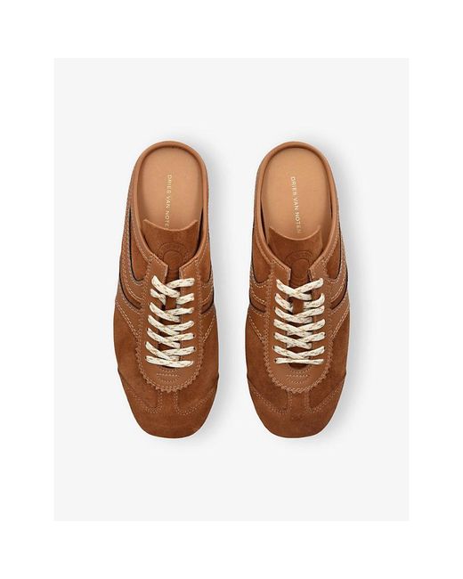 Dries Van Noten Brown Dustin Suede Mules