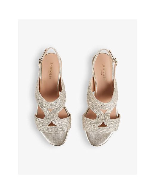 L.K.Bennett White Serena Metallic-woven Sandals