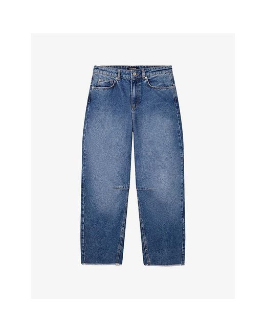 Whistles Blue Authentic Raw-Hem Barrel Jeans
