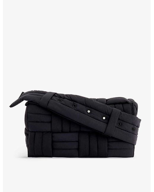 Bottega Veneta Black Cassette Intrecciato Woven Cross-body Bag for men