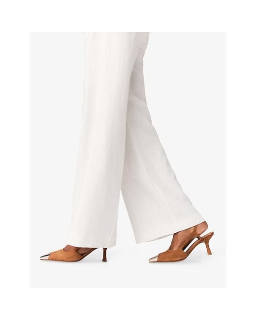 Maje Natural Pointed-Toe Suede Courts