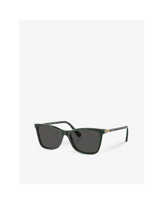 Swarovski Gray Sk6004 Rectangle-frame Acetate Sunglasses
