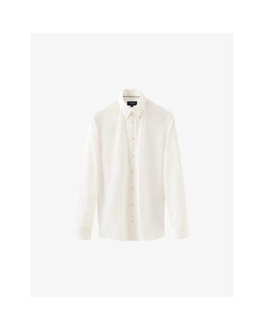 Eton of Sweden White Buttoned-collar Regular-fit Denim Shirt for men