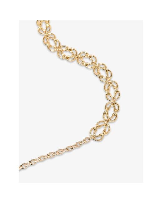 Maje White Branded Chain-Link Metal Belt