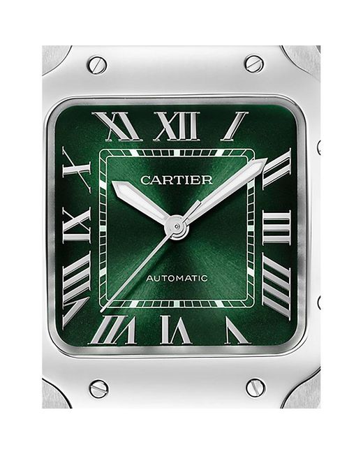 Cartier Green Crwssa0075 Santos De Medium Stainless-steel Automatic Watch