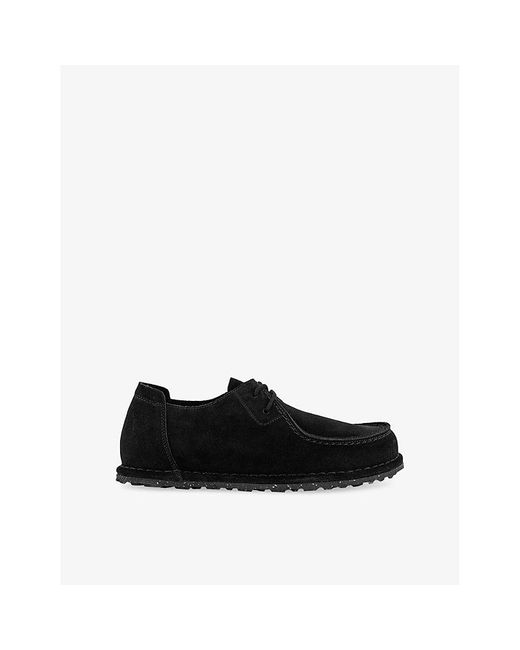 Birkenstock Black Utti Lace Suede Moccasins