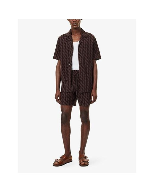 Frescobol Carioca Brown Roberto Terry Cotton-Blend Shirt for men