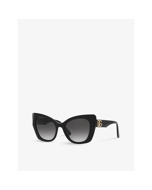 Dolce & Gabbana Black Dg4405 Butterfly-frame Acetate Sunglasses