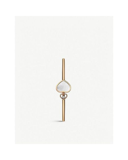 Chopard White Happy Hearts 18Ct Rose- And Diamond Bracelet