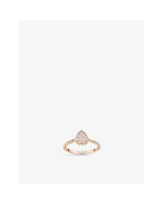 Boucheron White Serpent Bohème 18Ct Rose And 0.32Ct Diamond Ring