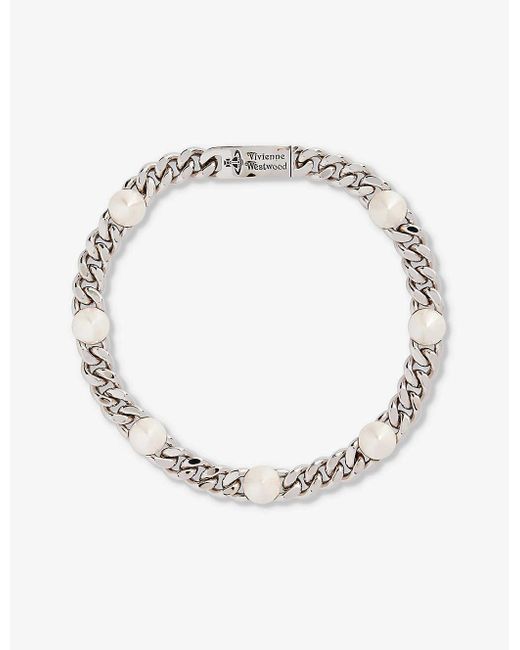 Vivienne Westwood Metallic Elettra Stud-embellished Brass Choker Necklace