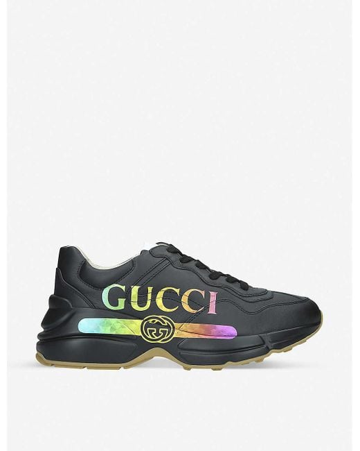 Gucci Multicolor Rhyton Logo-print Leather Trainers