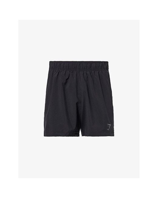 GYMSHARK Blue Logo-Print Woven Sport Shorts for men