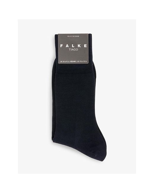 Falke Black Tiago Logo-Print Cotton-Blend Socks for men