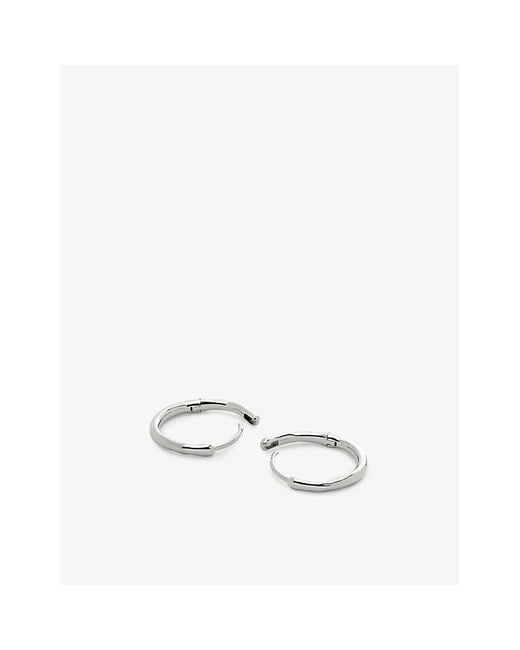 Monica Vinader White Mv Siren Muse 925 Sterling- Small Hoop Earrings