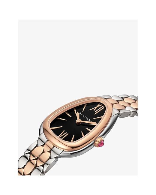 BVLGARI White Serpenti Seduttori 18Ct Rose- And Stainless-Steel Quartz Watch