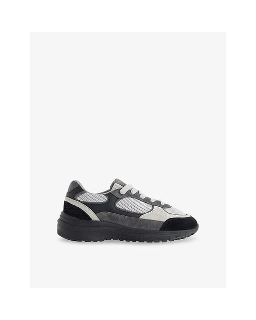 Arne Black Apollo Suede And Mesh Low-Top Trainers for men