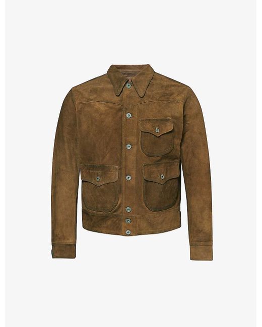 RRL Green Alston Relaxed-fit Leather Jacket for men