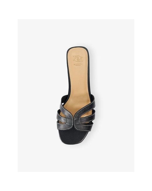 Dune Black Larissa Leather Sliders