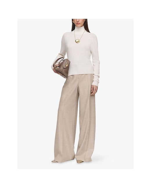 Joseph White Oxna High-Neck Cashmere-Blend Jumper