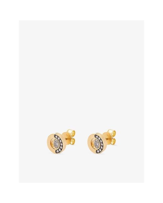 La Maison Du Couturier Metallic Skydiamond Crescent 18Ct And 0.43Ct Lab-Grown Diamond Stud Earrings