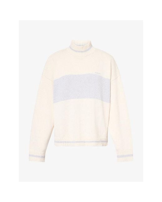Sisters & Seekers White Bebe Roll-Neck Cotton-Blend Jumper