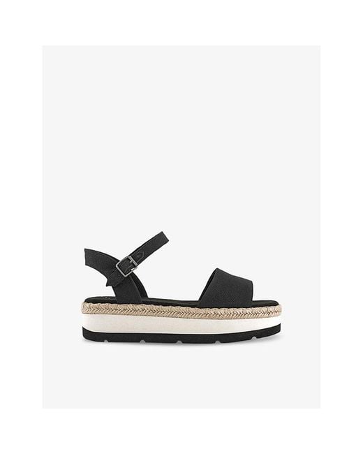 TOMS Black Ronan Woven Platform Sandals