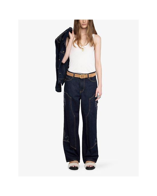 Zadig & Voltaire Blue Perya Straight-Leg Relaxed-Fit Denim Jeans