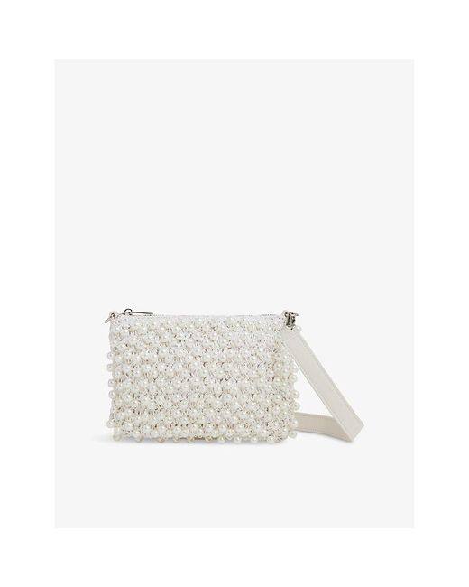 Reiss White Dani Woven Shoulder Bag