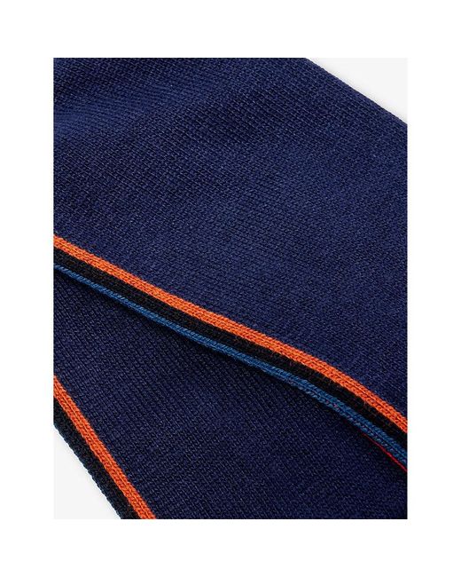 Paul Smith Blue Artist Stripe-pattern Organic-cotton Blend Sock for men
