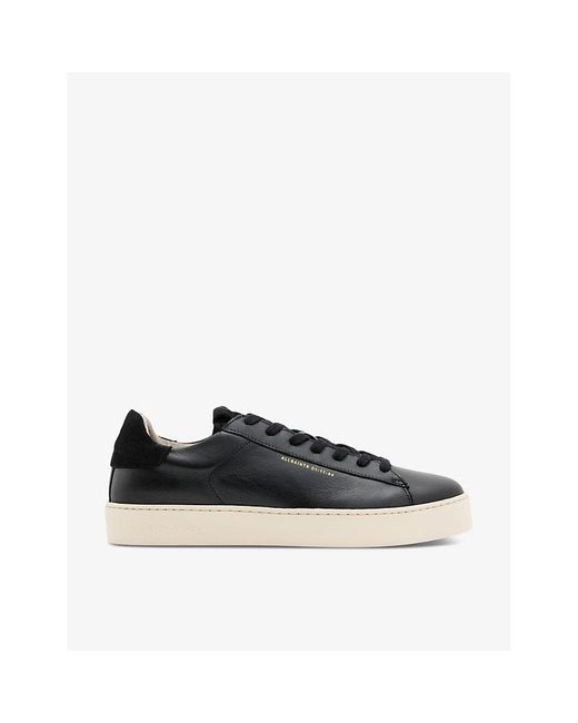AllSaints Blue Shana Logo-Embossed Leather Low-Top Trainers