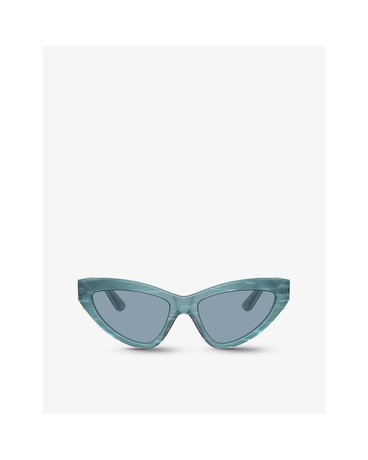 Dolce & Gabbana Blue Dg4439 Cat Eye-frame Acetate Sunglasses