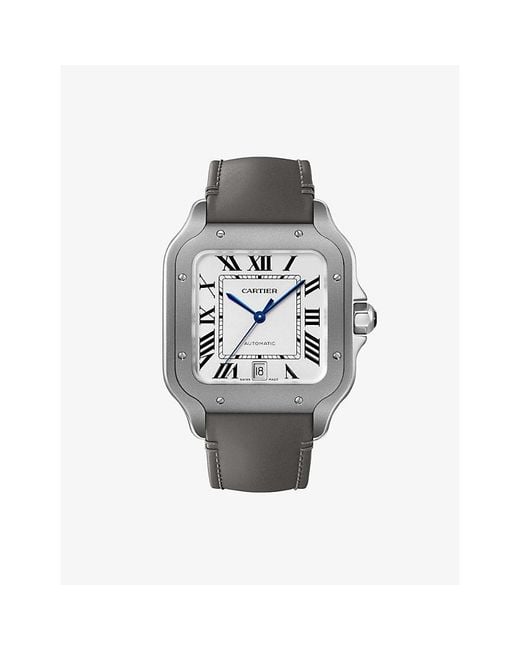 Cartier Gray Santos De Large Model Titanium Automatic Watch 40 X 47.5Mm for men