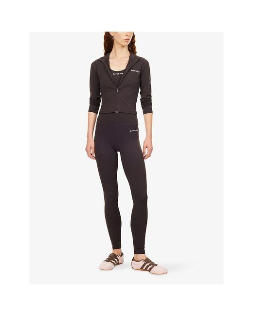 Sporty & Rich Multicolor Serif-Logo Workout Leggings